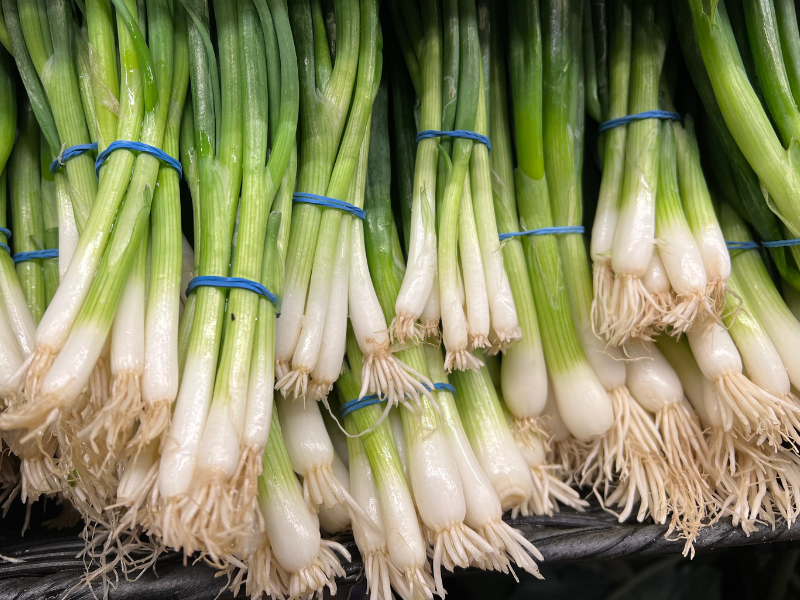 Green onions in jar